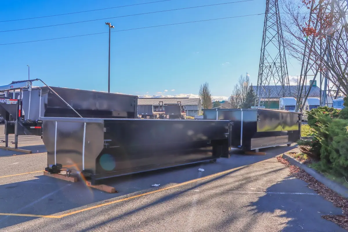 Roll-off dumpster ready for waste disposal at job site for 2 Yard Dumpster Rental in Swatara